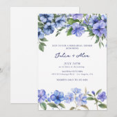 Floral Periwinkle | Elegant repetitiediner Kaart (Voorkant / Achterkant)