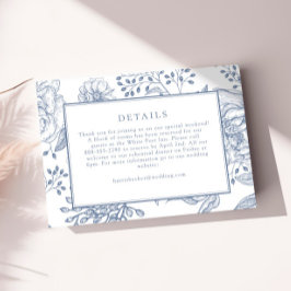 Floral Periwinkle Elegant Wedding Details Kaart