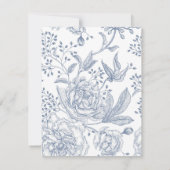 Floral Periwinkle Elegant Wedding Kaart (Achterkant)