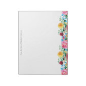 Floral Personal Business Pink Red Blue Yellow Notitieblok (Linkerzijde)