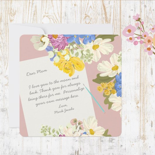 Floral Personal Love Note To Mother Notitiekaartje