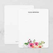 Floral Personal Note Cards Notitiekaartje (Voorkant / Achterkant)