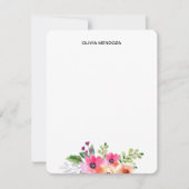 Floral Personal Note Cards Notitiekaartje (Voorkant)