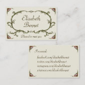Floral Personal  Victoriaans Visitekaartje (Voorkant / Achterkant)