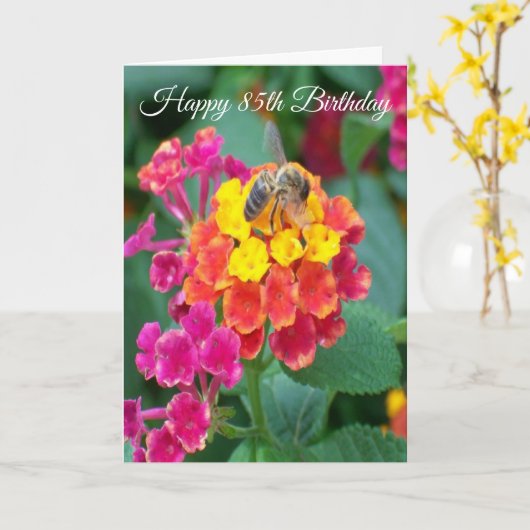 Floral Personalised 85th Birthday Kaart (Gele Bloem)