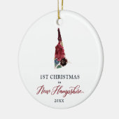 Floral personaliseerde 1 kerst in New Hampshire Keramisch Ornament (Links)