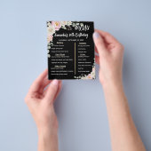 Floral Personalized Birthday Menu Program Card (Hand)