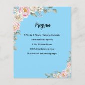 Floral Personalized Birthday Menu Program Card (Achterkant)
