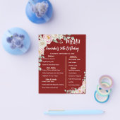 Floral Personalized Birthday Menu Program Card (Enkel)