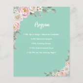 Floral Personalized Birthday Menu Program Card (Achterkant)