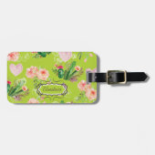 Floral Personalized Cactus Bagagelabel (Voorkant horizontaal)