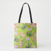 Floral Personalized Cactus Chic Tote Bag (Voorkant)