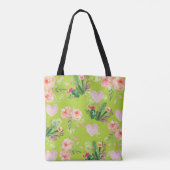 Floral Personalized Cactus Chic Tote Bag (Achterkant)