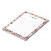 Floral Personalized Custom Name Stationery Notitieblok (Linkerzijde)