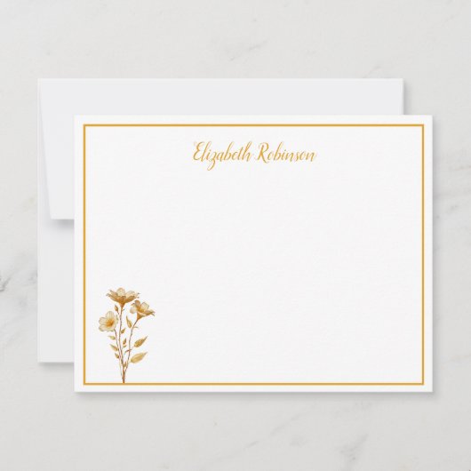 Floral Personalized Custom Note Card Notitiekaartje (Voorkant)