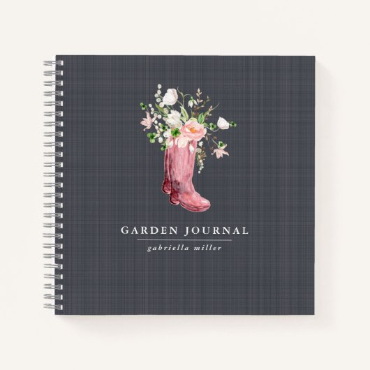 Floral Personalized Gardening Journal Notitieboek (Voorkant)