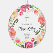 Floral Personalized Girl Baptism Ornament (Links)