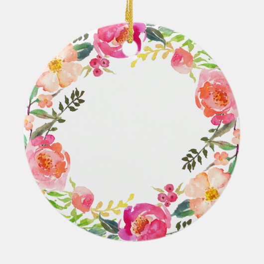 Floral Personalized Girl Baptism Ornament (Achterkant)