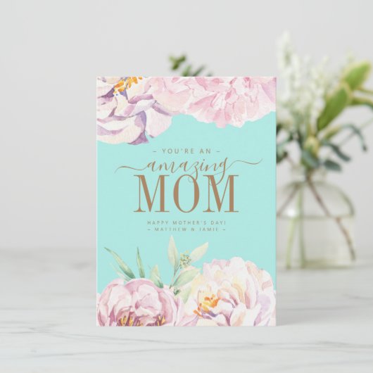 Floral Personalized Moederdag Kaart (Staand voorkant)