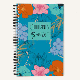 Floral Personalized Notitieboek van de Lijst van d