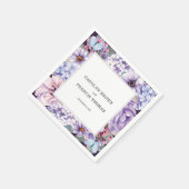 Floral Personalized Paarse Waterverf Wedding Servet (Hoek)