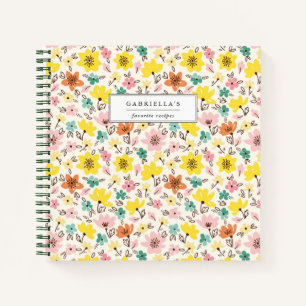  Floral Personalized Recipe Notitieboek