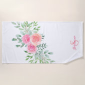 Floral Personalized Strandlaken (Voorkant)