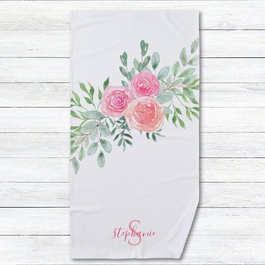 Floral Personalized Strandlaken