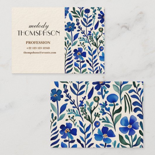 Floral Personalized Visitekaartje (Voorkant / Achterkant)