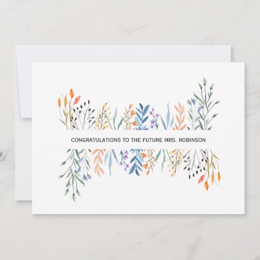 Floral Personalized Vrijgezellenfeest Kaart (Voorkant)