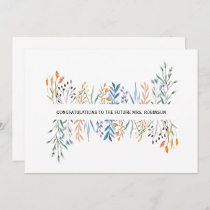 Floral Personalized Vrijgezellenfeest Kaart