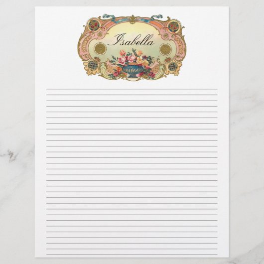  Floral Personelated Lined Letterhead (Voorkant)