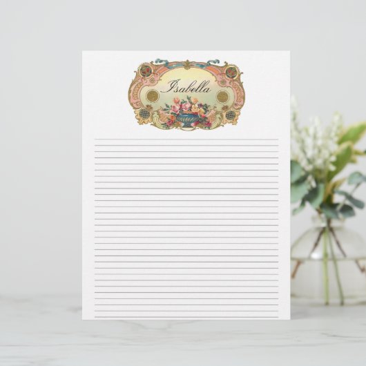  Floral Personelated Lined Letterhead (Staand voorkant)
