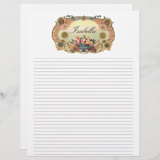  Floral Personelated Lined Letterhead (Voorkant / Achterkant)