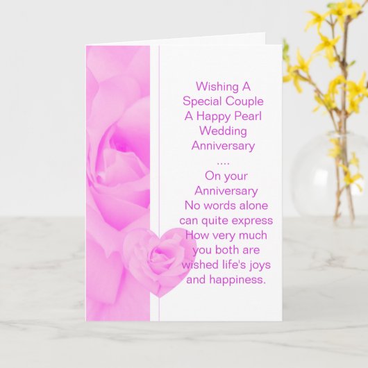 Floral Persoonlijk 30th Wedding Jubileum Kaart (Gele Bloem)