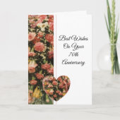 Floral Persoonlijk 70th Wedding Jubileum Kaart (Voorkant)