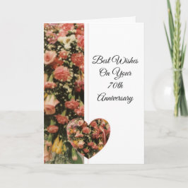 Floral Persoonlijk 70th Wedding Jubileum Kaart