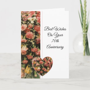 Floral Persoonlijk 70th Wedding Jubileum Kaart