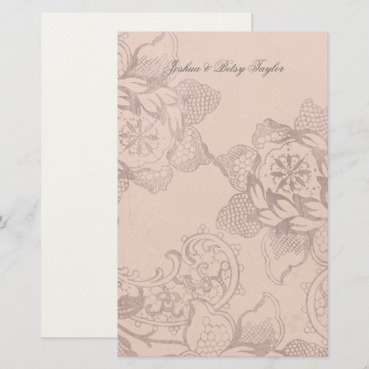 Floral Persoonlijk Dank u Stationery Briefpapier (Voorkant / Achterkant)