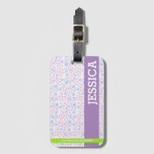 Floral Persoonlijke benaming Bagagelabel (Voorkant (verticaal))