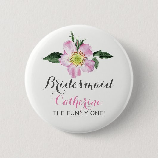 Floral Persoonlijke BridesMaid knoop Ronde Button 5,7 Cm (Voorkant)