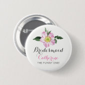 Floral Persoonlijke BridesMaid knoop Ronde Button 5,7 Cm (Voorkant /achterkant)