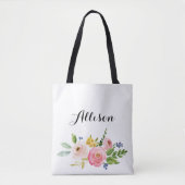 Floral Persoonlijke Canvas tas (Voorkant)