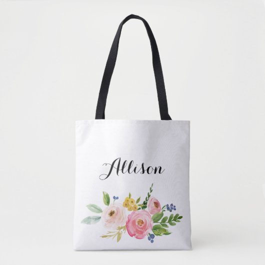Floral Persoonlijke Canvas tas (Voorkant)