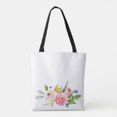 Floral Persoonlijke Canvas tas (Achterkant)