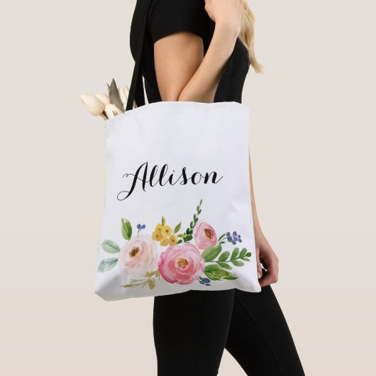 Floral Persoonlijke Canvas tas (Dichtbij)