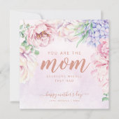 Floral persoonlijke fotokaart voor mam kaart (Voorkant)