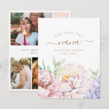 Floral persoonlijke fotokaart voor Nana