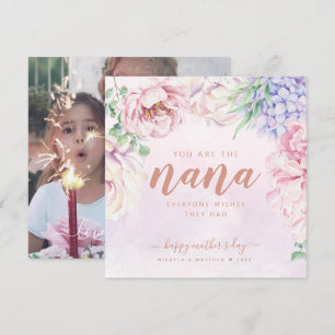Floral persoonlijke fotokaart voor Nana Kaart