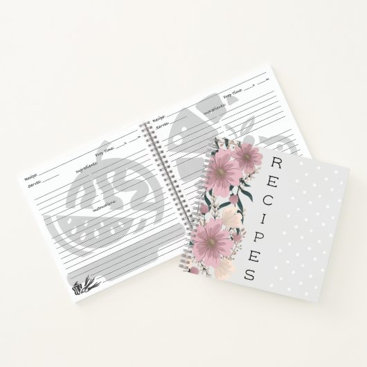 Floral persoonlijke geadresseerde notebooks notitieboek (Binnen)